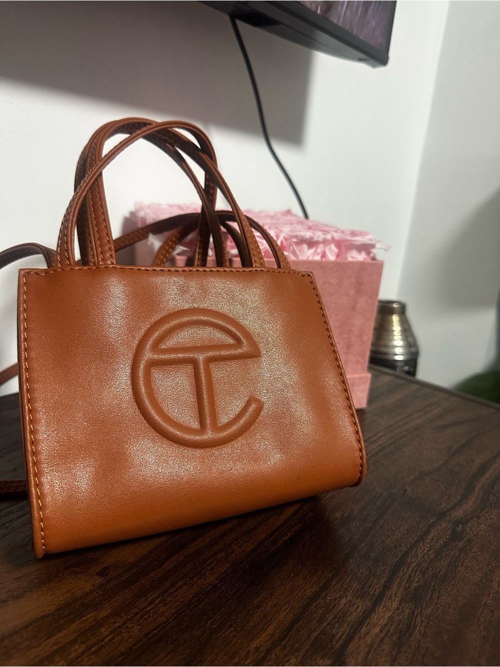 Telfar Brown Mini Shopping Bag